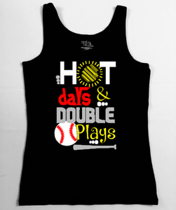 Baseball Mom Tank - Hot Days, Double Plays